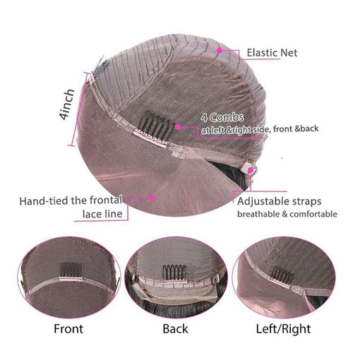 BeuMax Brazilian 13x4 Kinky Straight Lace Front Human Hair Wigs