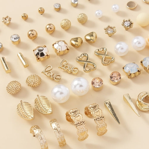 30Pairs/Set Golden Earrings Decorative Jewelry Hoop Earrings Delicate