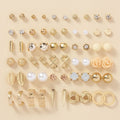 30Pairs/Set Golden Earrings Decorative Jewelry Hoop Earrings Delicate